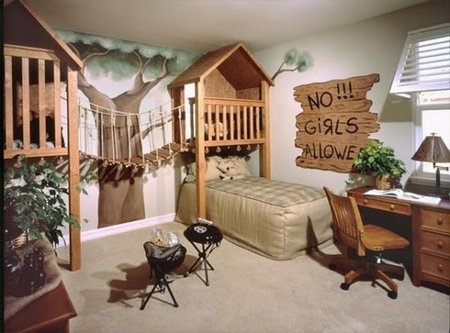 Интерьер дома детской комнаты на дереве