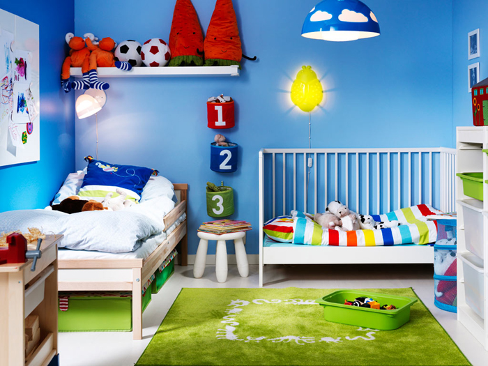 дизайн детской комнаты для двоих детей 12 метров
