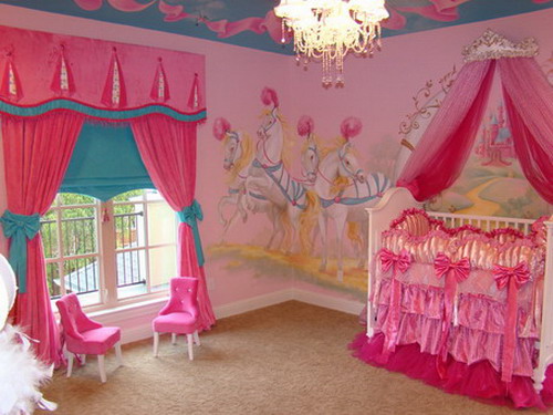 Натуральные шторы для детской комнаты девочки