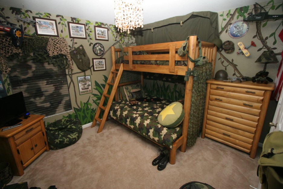 Интерьер детской комнаты 12 кв м в военном стиле