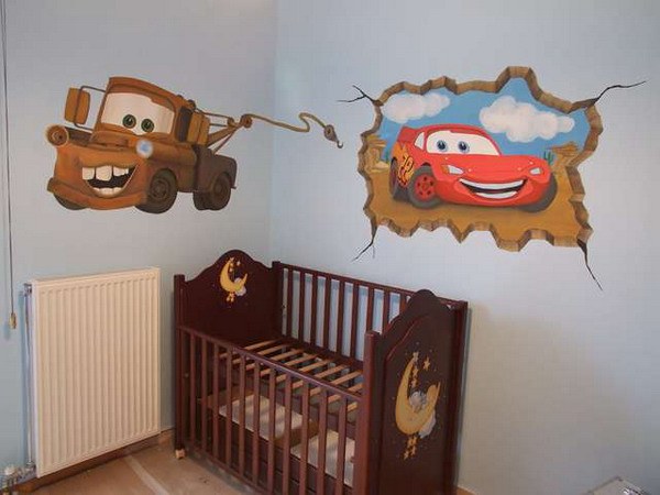 Интересный дизайн обоев для детской комнаты для мальчика.