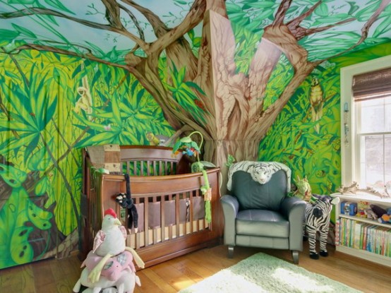 Пейзажные картинки интерьер детской комнаты в эко стиле