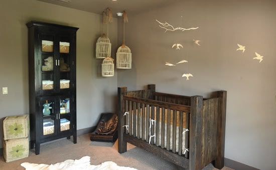 Скандинавский интерьер детской комнаты для младенца