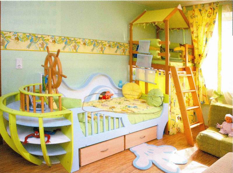 Купить мебель для детской комнаты для мальчика как корабль