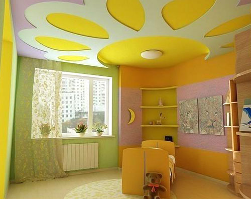 Желтый цвет стен в детской
