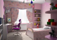 Габаритная планировка детской комнаты для девочки