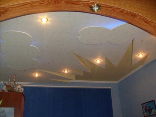 Какой потолок сделать в детской комнате с освещением