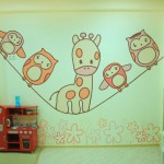 Красивая роспись стен в детской комнате своими руками