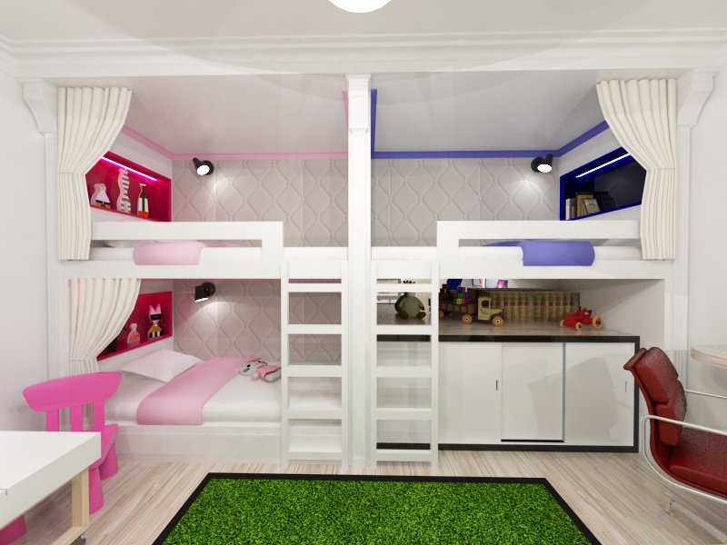 Детская комната для троих детей