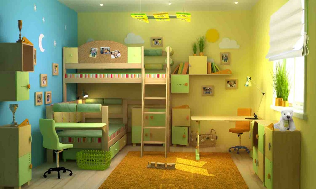 Интерьер детской комнаты для мальчиков разного возраста