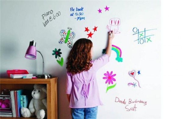 Стена для рисования в детской комнате